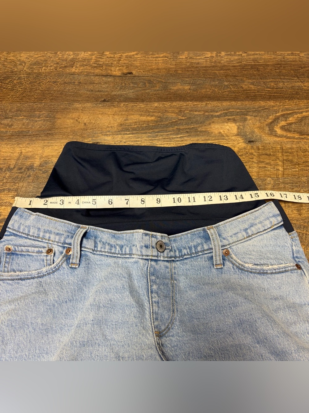 Abercrombie & Fitch “the baggy” Maternity Jeans Light Wash Straight Leg 27/4S - Picture 5 of 9
